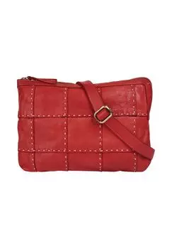 Сумка через плечо, натуральная кожа, производство Италия Samantha Look, красный