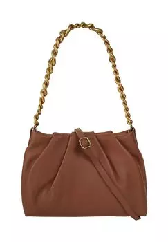 Сумка через плечо, натуральная кожа, производство Италия Samantha Look, цвет Cognac