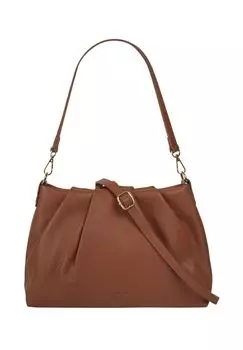 Сумка через плечо, натуральная кожа, производство Италия Samantha Look, цвет Cognac