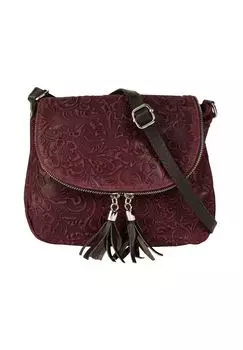 Сумка через плечо, натуральная кожа, производство Италия Samantha Look, красный