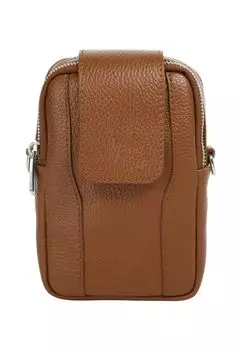 Сумка через плечо, натуральная кожа, производство Италия Samantha Look, цвет Cognac