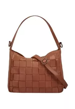 Сумка через плечо, натуральная кожа, производство Италия Samantha Look, цвет Cognac