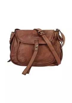 Сумка через плечо, натуральная кожа, производство Италия Samantha Look, цвет Cognac