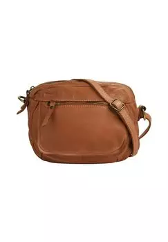 Сумка через плечо, натуральная кожа, производство Италия Cluty, цвет Cognac