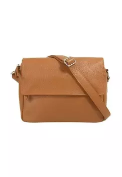 Сумка через плечо, натуральная кожа, производство Италия Samantha Look, цвет Cognac