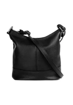 Сумка через плечо, натуральная кожа, производство Италия Cluty, черный