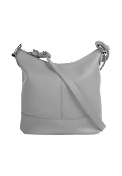 Сумка через плечо, натуральная кожа, производство Италия Cluty, серый