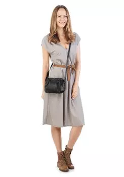 Сумка через плечо, натуральная кожа X-Zone, черный