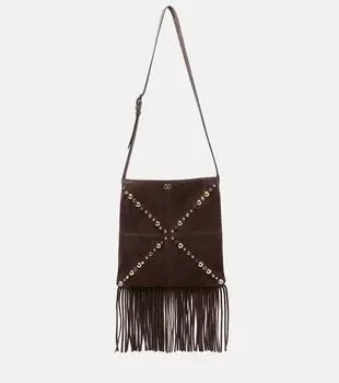 Сумка через плечо Nellcte из замши с декоративными элементами Valentino Garavani, Testa Di Moro