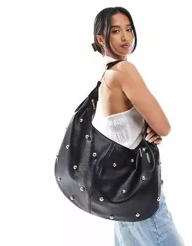 Сумка через плечо New Look с заклепками черного цвета