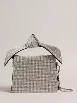 Сумка через плечо Nialisa с мягким узлом и кристаллами Ted Baker, серебряный