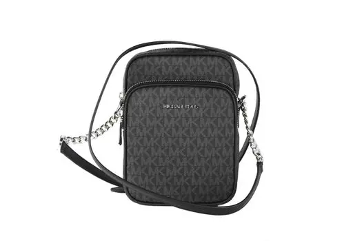 Сумка через плечо North South из фирменной кожи среднего размера, черная Michael Kors
