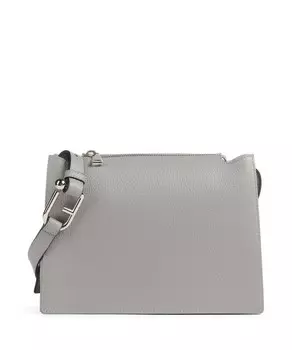 Сумка через плечо Nuvola s из зерненой кожи Furla, серый
