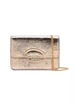 Сумка через плечо O-Pochette из мятой кожи с эффектом металлик Oscar de la Renta