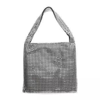 Сумка через плечо Paco Rabanne Embellished Shoulder Bag, серебряный