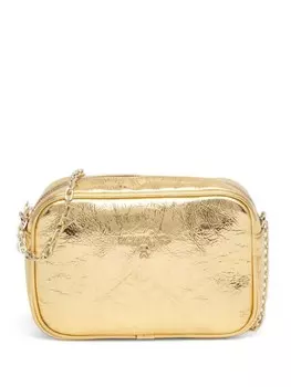 Сумка через плечо Patrizia Pepe с потрескавшейся отделкой, золотой