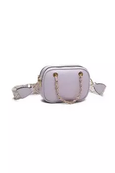 Сумка через плечо Payne из искусственной кожи с двумя отделениями, ручкой-цепочкой и холщовым ремешком Fontanella Fashion, фиолетовый