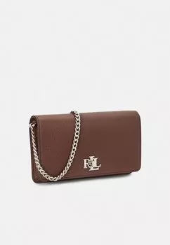 Сумка через плечо PEBBLED CROSSBODY TURN-LOCK TECH CASE Ralph Lauren, темно-коричневый