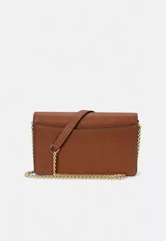 Сумка через плечо PEBBLED CROSSBODY TURN-LOCK TECH CASE Ralph Lauren, светло-коричневый