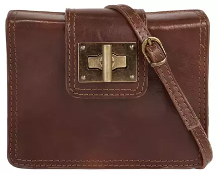 Сумка через плечо Pike, натуральная кожа, производство Италия Pik, коричневый