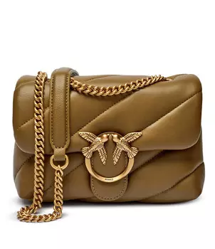 Сумка через плечо Pinko Love puff mini Cl, оливково-зеленый