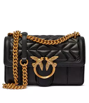 Сумка через плечо Pinko Quilted Love Birds, черный