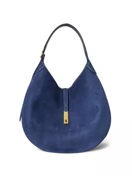 Сумка через плечо Polo ID из замши в форме полумесяца Polo Ralph Lauren, синий