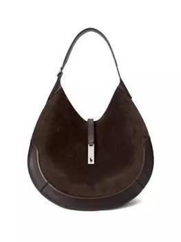 Сумка через плечо Polo Ralph Lauren большая Polo ID из замши, коричневый