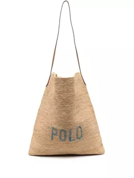 Сумка через плечо Polo Ralph Lauren из рафии, нейтральный