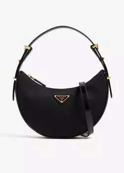 Сумка через плечо Prada Arqu Re-Nylon And Brushed Leather, черный