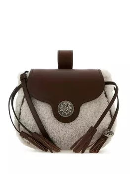 Сумка через плечо Prada из овчины, коричневый