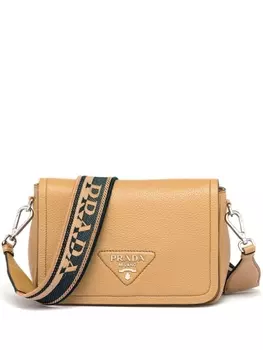 Сумка через плечо Prada из зернистой кожи, коричневый