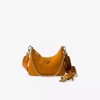 Сумка через плечо Prada Re-Edition 2005 нейлоновая с цепочкой, синий