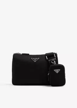 Сумка через плечо Prada Re-Nylon And Saffiano Leather, черный