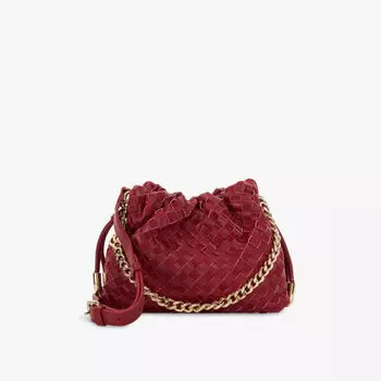 Сумка через плечо Primrose из плетеной кожи Dune, бордовый