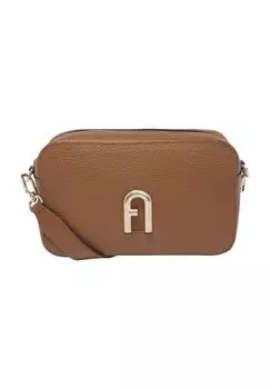 Сумка через плечо Primula S, кожа, эмблема, однотонная, женская FURLA, цвет Cognac