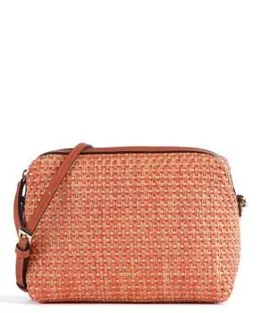 Сумка через плечо Raffia Kaia рафия, зернистая яловая кожа Abro, оранжевый