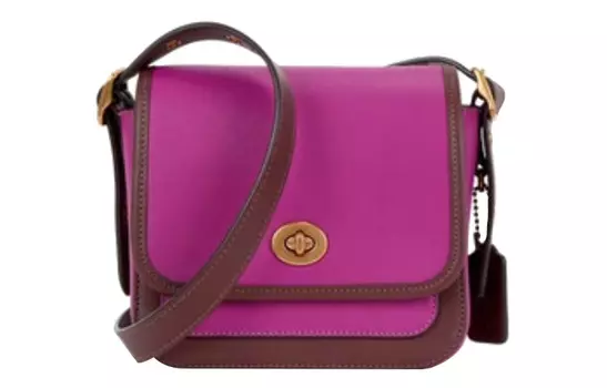 Сумка через плечо Rambler, кожаная, женская, цвет гибискус, разноцветный COACH