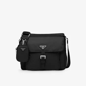 Сумка через плечо Re-Nylon из переработанного полиэстера Prada, черный
