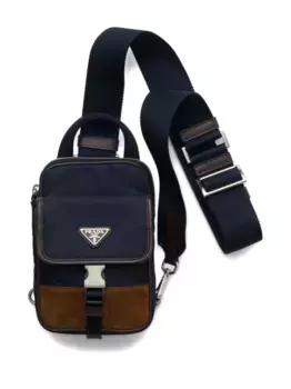 Сумка через плечо Re-Nylon с треугольным логотипом Prada, синий