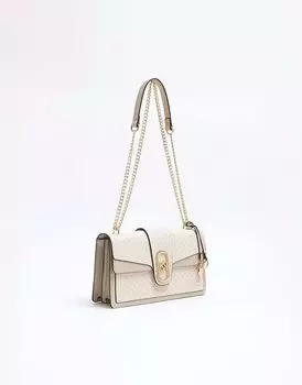 Сумка через плечо River Island Monogram бежевого цвета - светлая