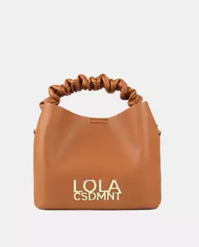 Сумка через плечо с эффектом кожи и присборенной ручкой Lola Casademunt, коричневый