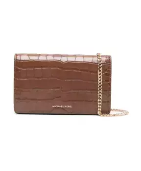 Сумка через плечо с эффектом крокодила на магнитной застежке. Michael Kors, коричневый
