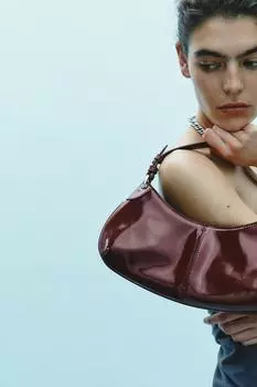 Сумка через плечо с эффектом патента ZARA, красный