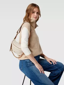 Сумка через плечо с аппликацией этикетки, модель SLATER MICHAEL Michael Kors, экрю