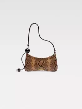 Сумка через плечо с бисером JACQUEMUS The Bisou Perle, светло-коричневый