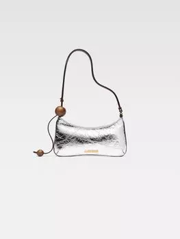 Сумка через плечо с бисером JACQUEMUS The Bisou Perle, серебряный