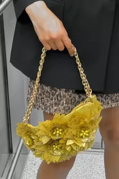 Сумка через плечо с бисером ZARA, зеленый