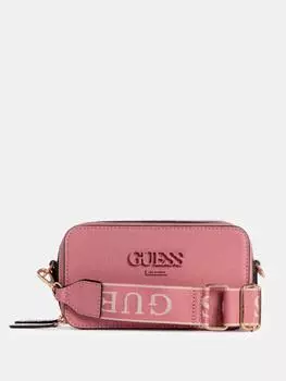 Сумка через плечо с блестящим логотипом Lewistown Guess Factory, цвет mauve