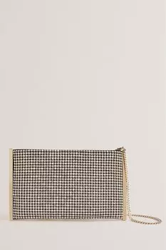 Сумка через плечо с блестящими кристаллами Ted Baker, серебряный